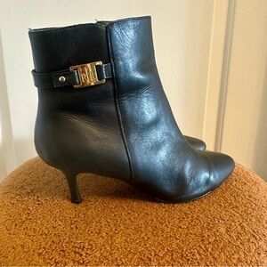 Lauren by Ralph‎ Lauren Black Booties with Gold Hardware